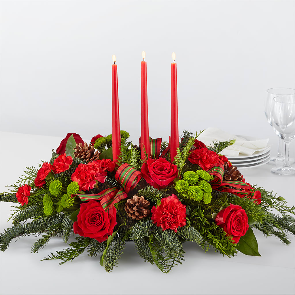 By the Candlelight Centerpiece – HEARTS & FLOWERS FLORIST, Pine Bush NY