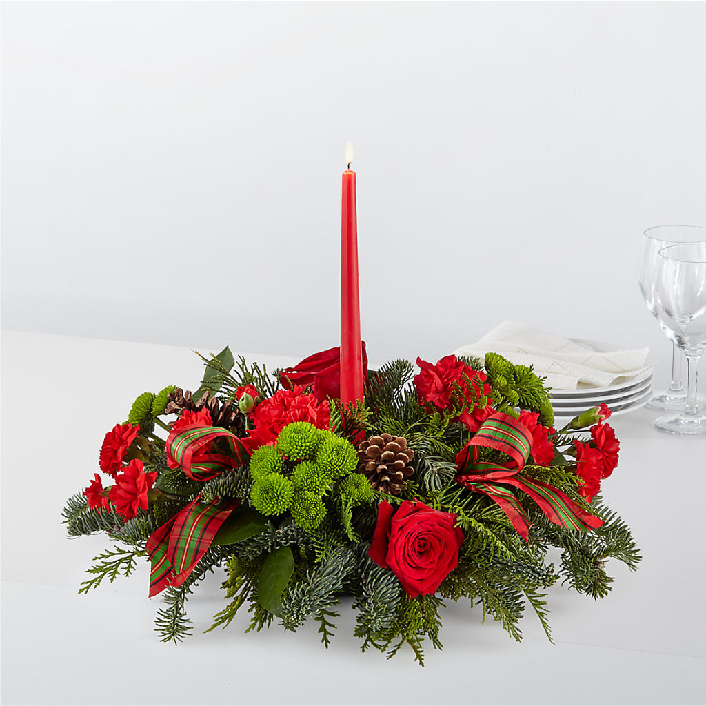 By the Candlelight Centerpiece – HEARTS & FLOWERS FLORIST, Pine Bush NY