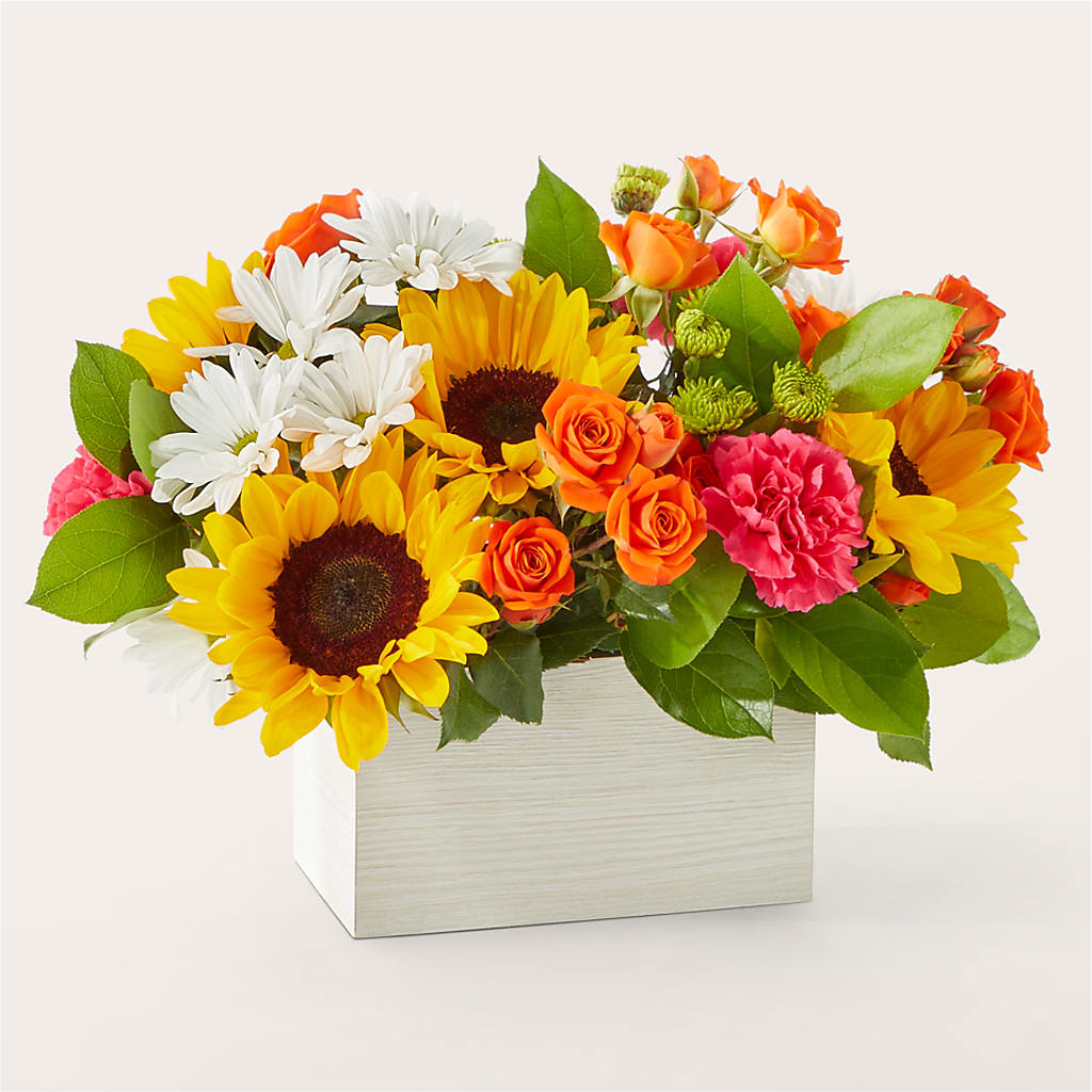 Sun-drenched Blooms Box Bouquet – HEARTS & FLOWERS FLORIST, Pine Bush NY