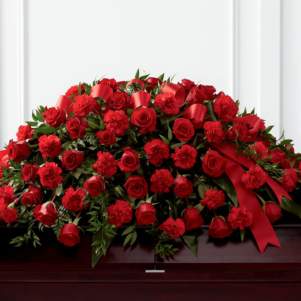Tribute of Life Casket Spray – HEARTS & FLOWERS FLORIST, Pine Bush NY