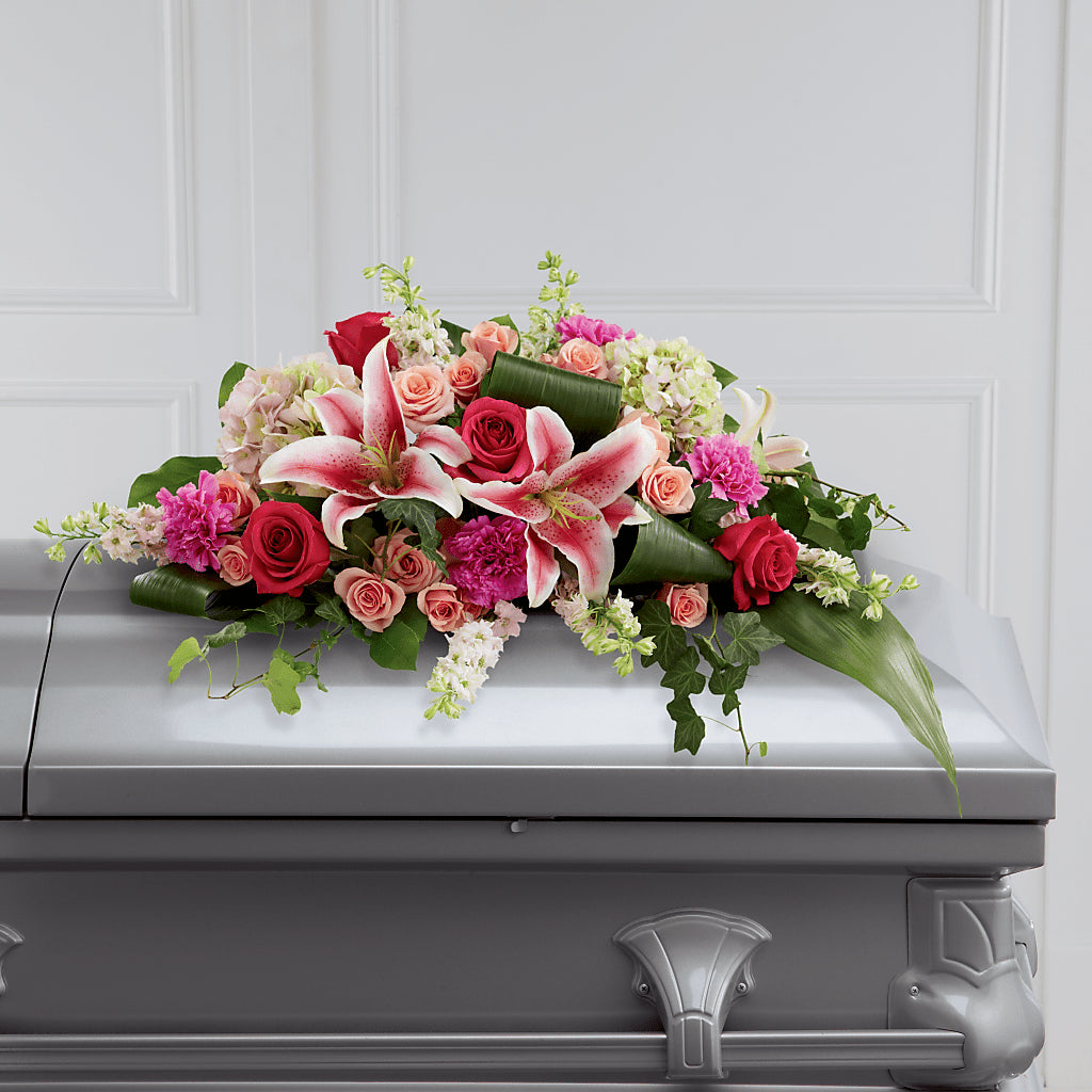 Splendid Grace Casket Spray – HEARTS & FLOWERS FLORIST, Pine Bush NY