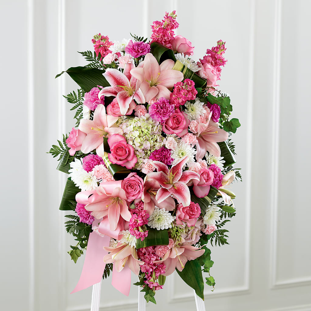 Comforting Standing Spray – HEARTS & FLOWERS FLORIST, Pine Bush NY