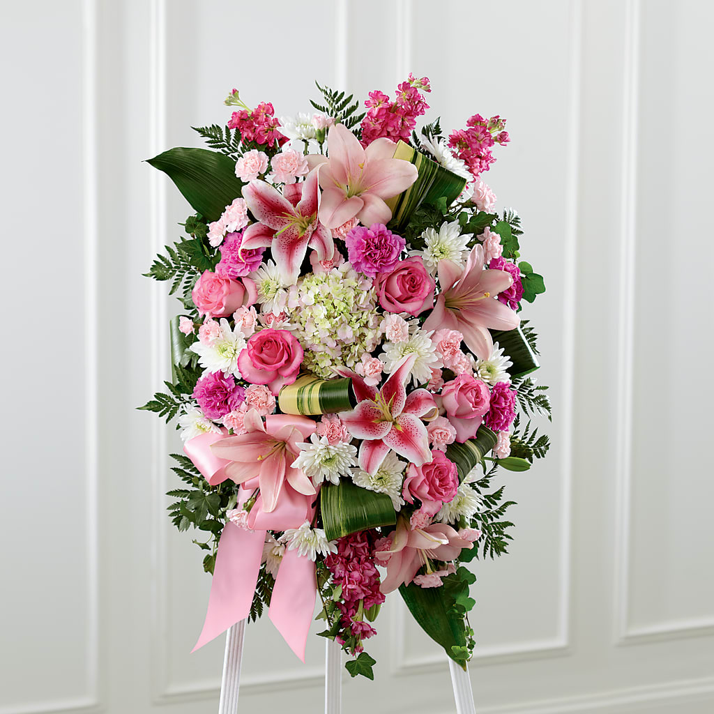 Comforting Standing Spray – HEARTS & FLOWERS FLORIST, Pine Bush NY