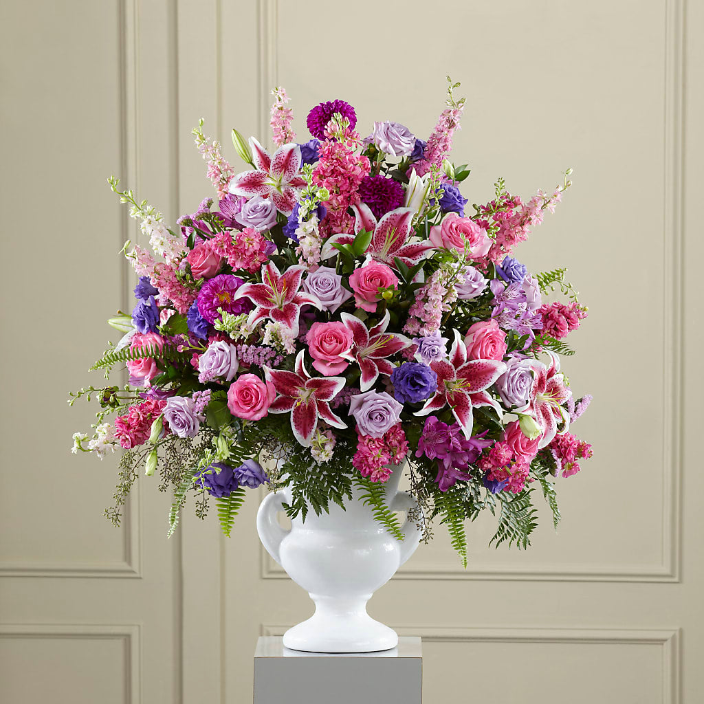 Peaceful Tribute Arrangement – HEARTS & FLOWERS FLORIST, Pine Bush NY