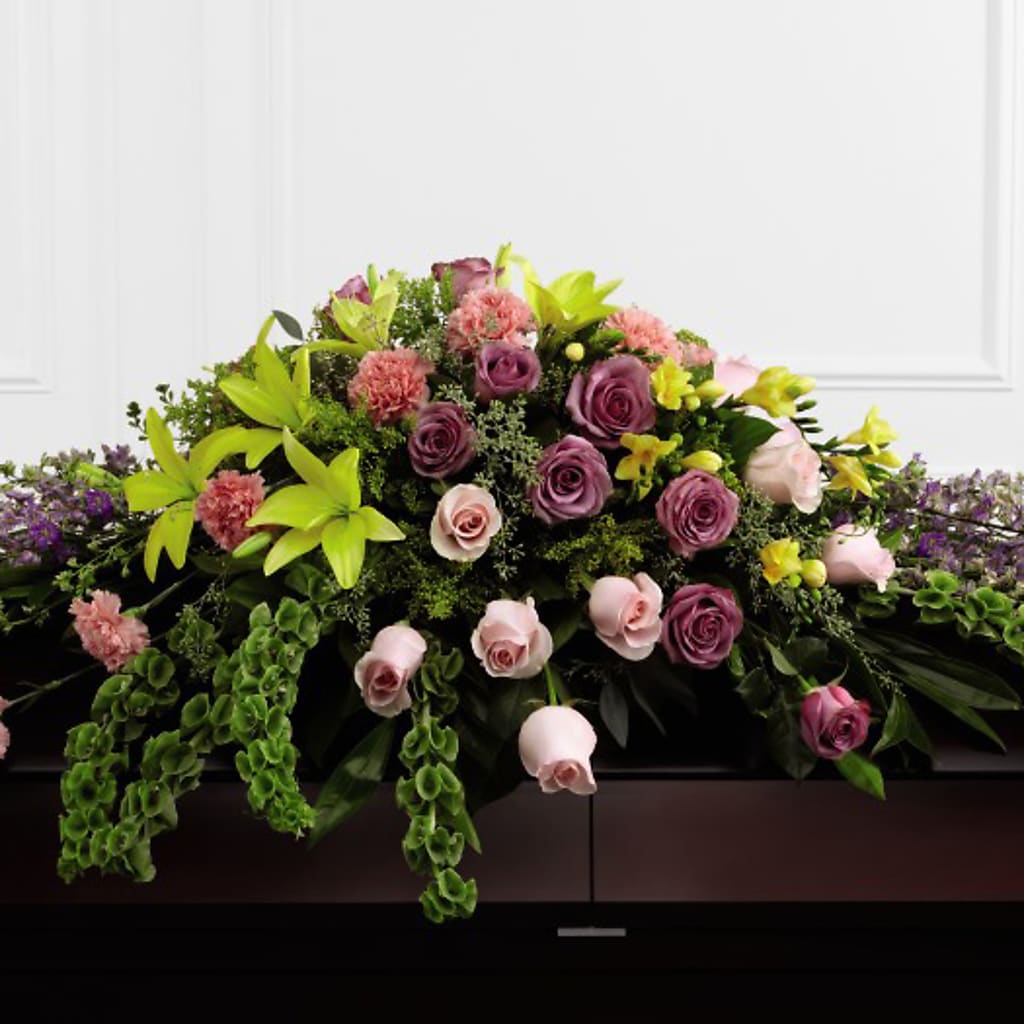 Forever Beloved Casket Spray – HEARTS & FLOWERS FLORIST, Pine Bush NY