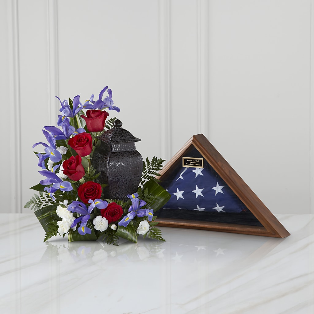 Patriotic Tribute Arrangement – HEARTS & FLOWERS FLORIST, Pine Bush NY