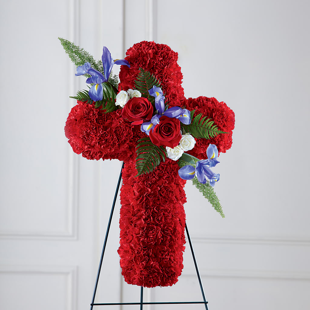 Faithful Hero Floral Cross – HEARTS & FLOWERS FLORIST, Pine Bush NY