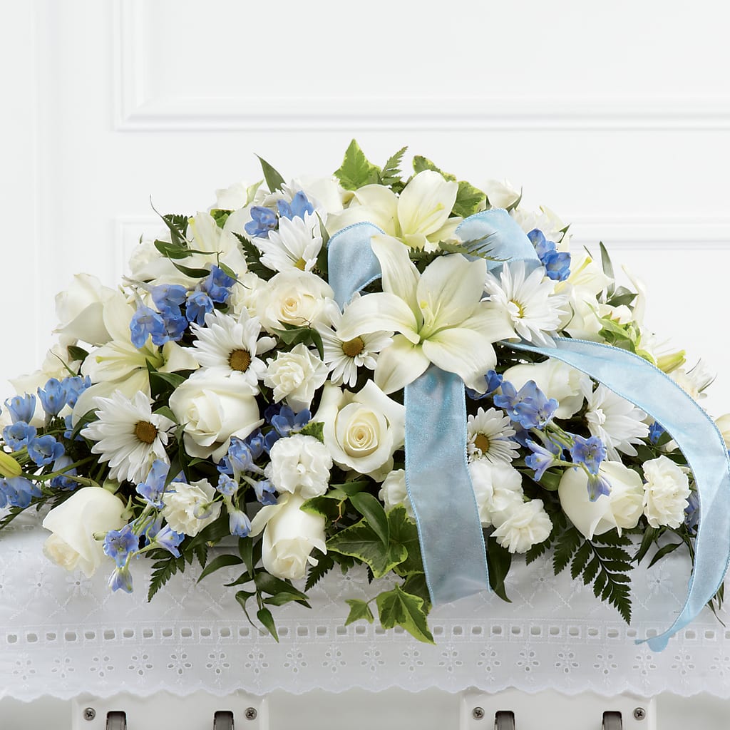 Tender Treasure Casket Spray – HEARTS & FLOWERS FLORIST, Pine Bush NY