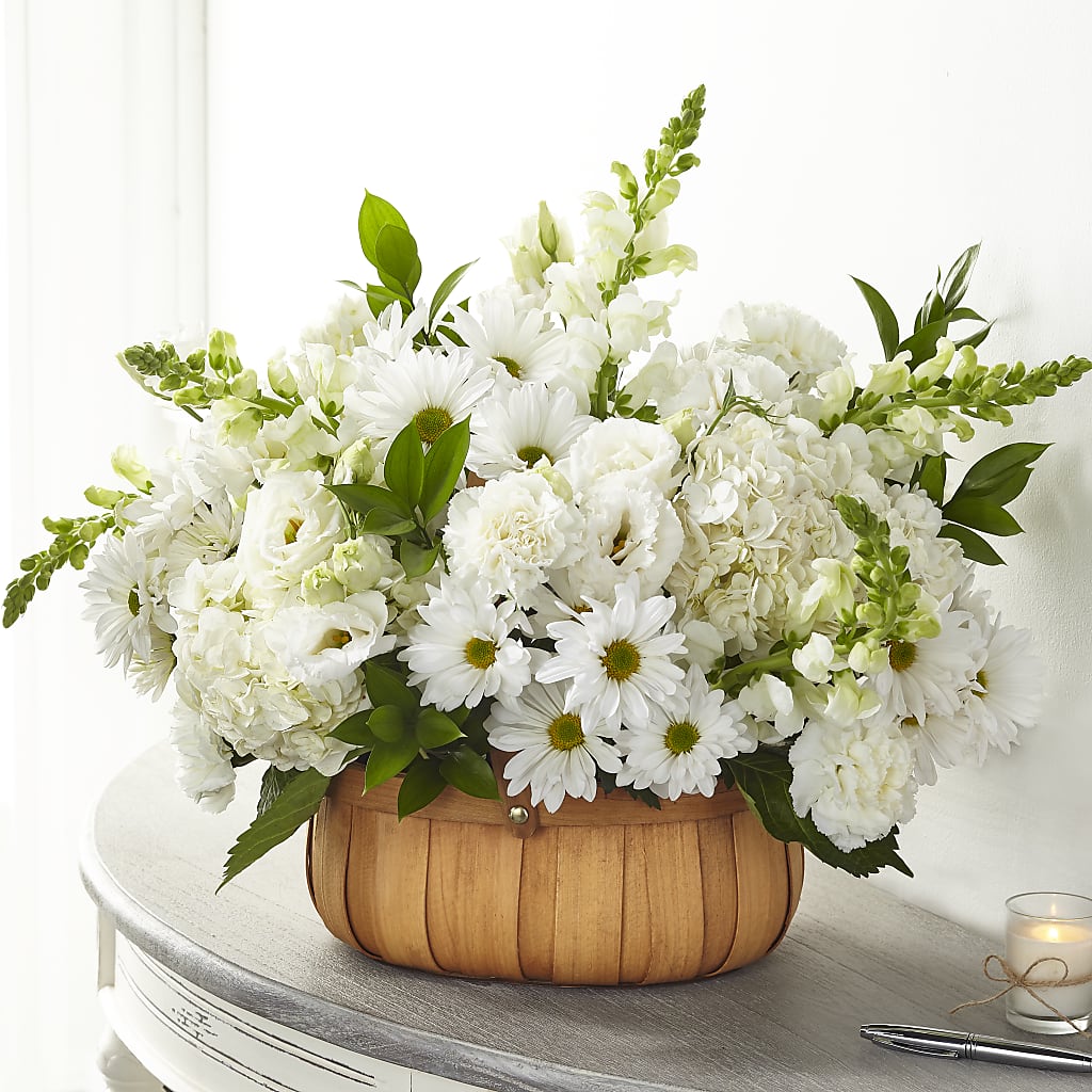 Pure Ivory Basket – HEARTS & FLOWERS FLORIST, Pine Bush NY