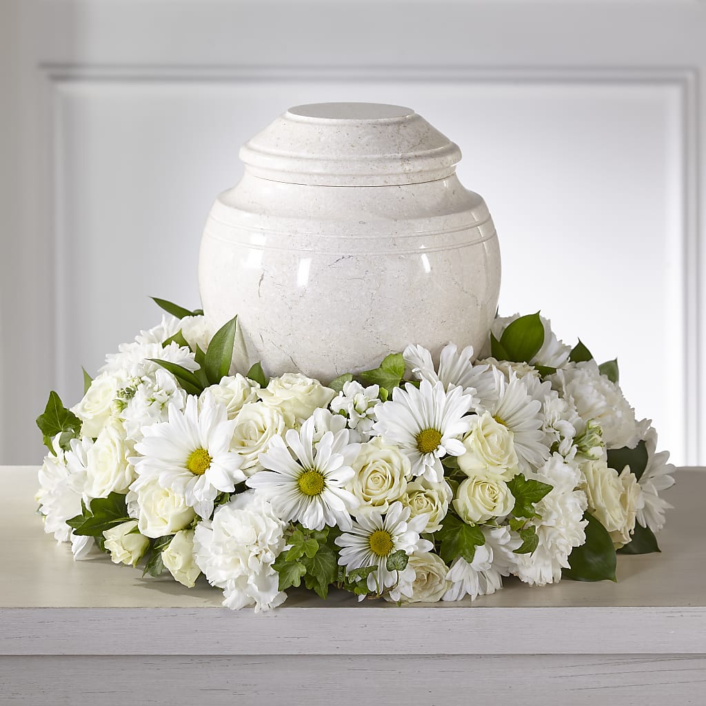 Ivory Gardens Cremation Adornment – HEARTS & FLOWERS FLORIST, Pine Bush NY