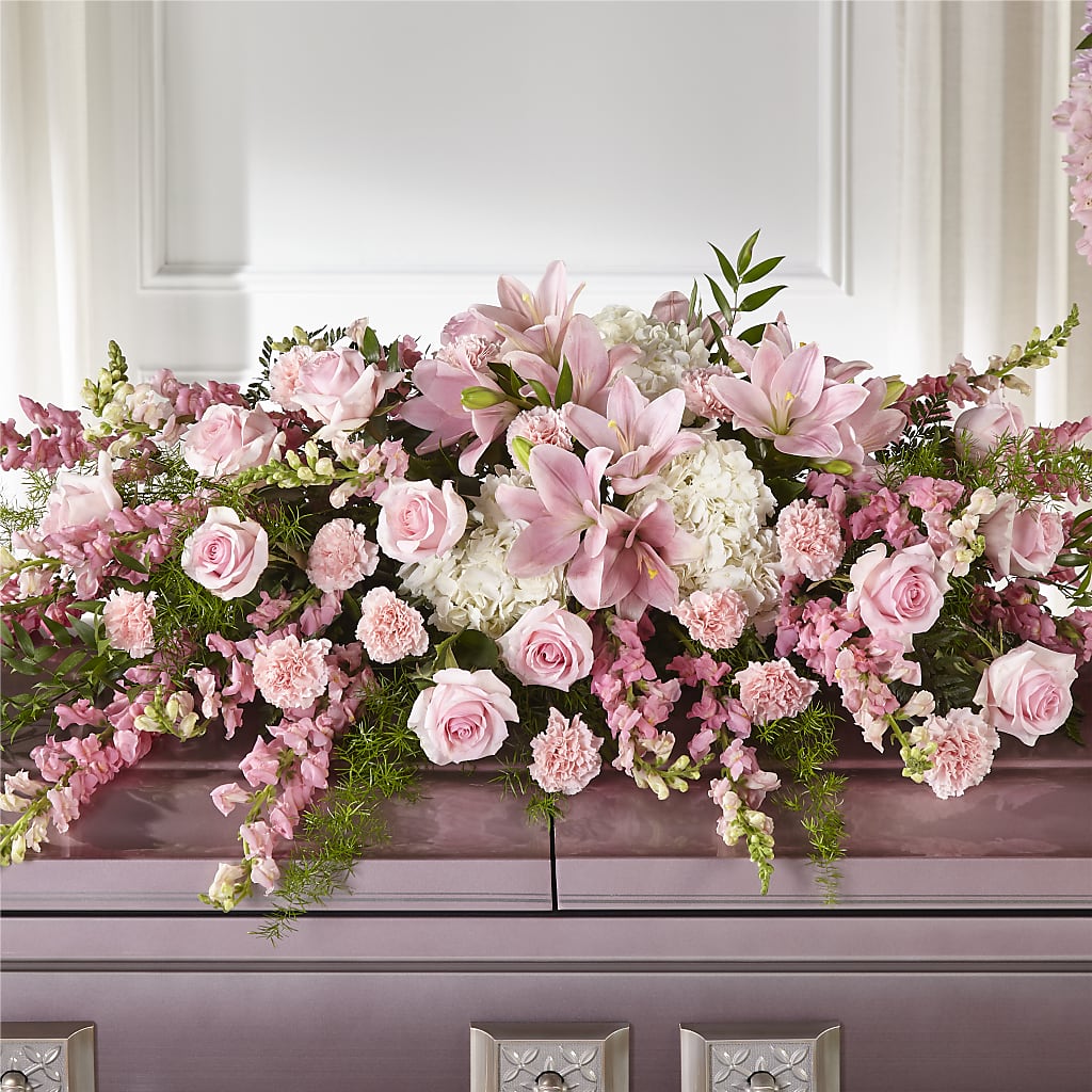 Life & Remembrance Casket Spray – HEARTS & FLOWERS FLORIST, Pine Bush NY