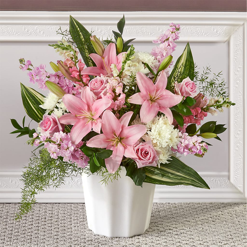 Simply Serene Floor Basket – HEARTS & FLOWERS FLORIST, Pine Bush NY