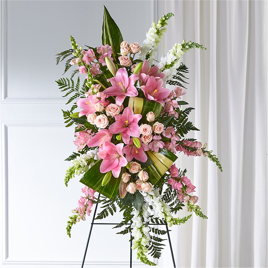 Elegant Embrace Standing Spray – HEARTS & FLOWERS FLORIST, Pine Bush NY