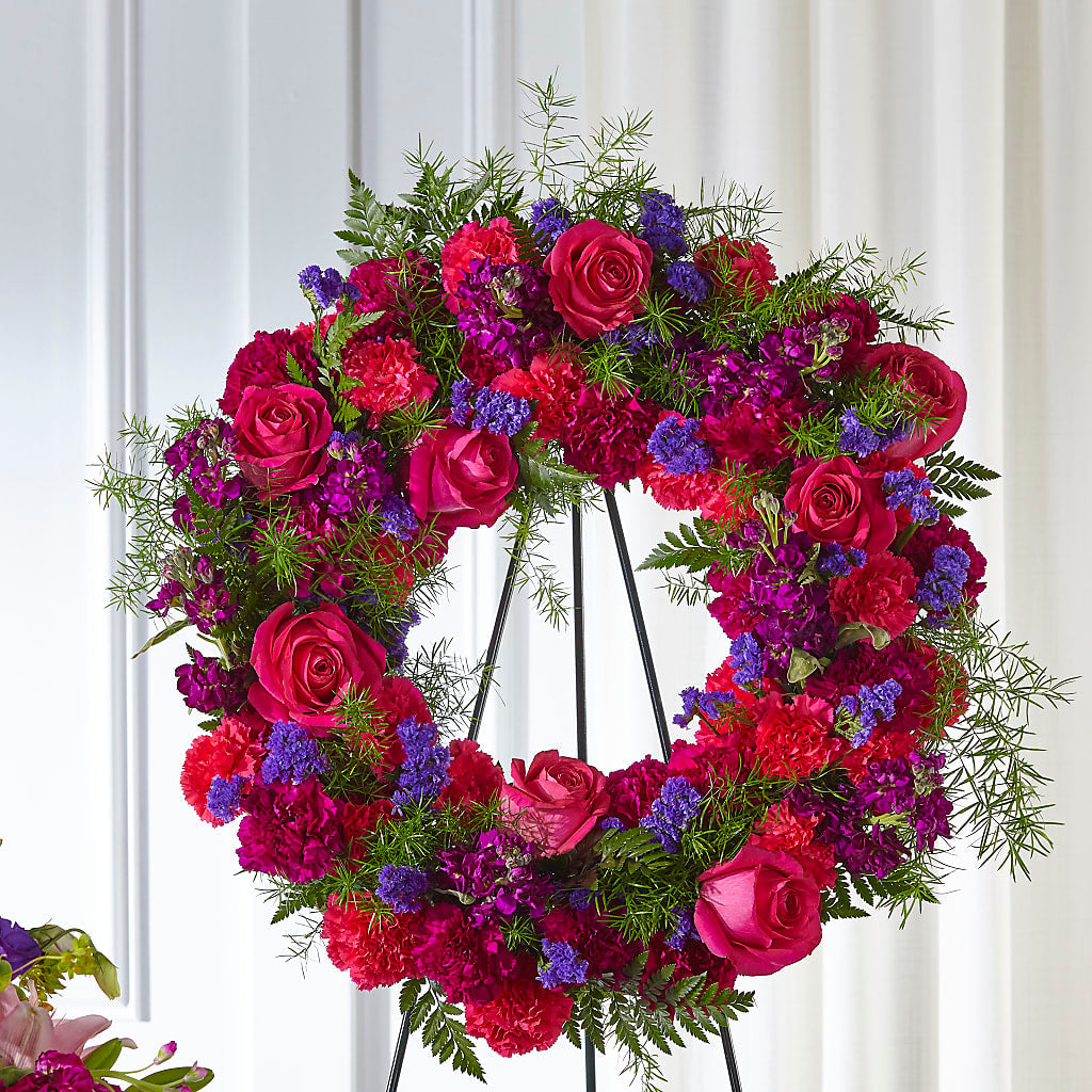 Calming Colors Wreath – HEARTS & FLOWERS FLORIST, Pine Bush NY
