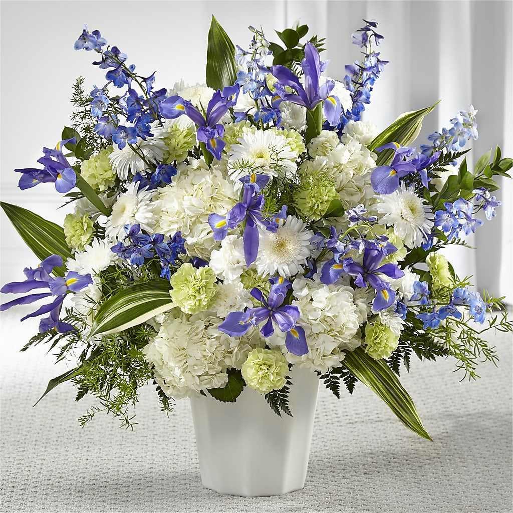 Soft Serenity Floor Basket – HEARTS & FLOWERS FLORIST, Pine Bush NY