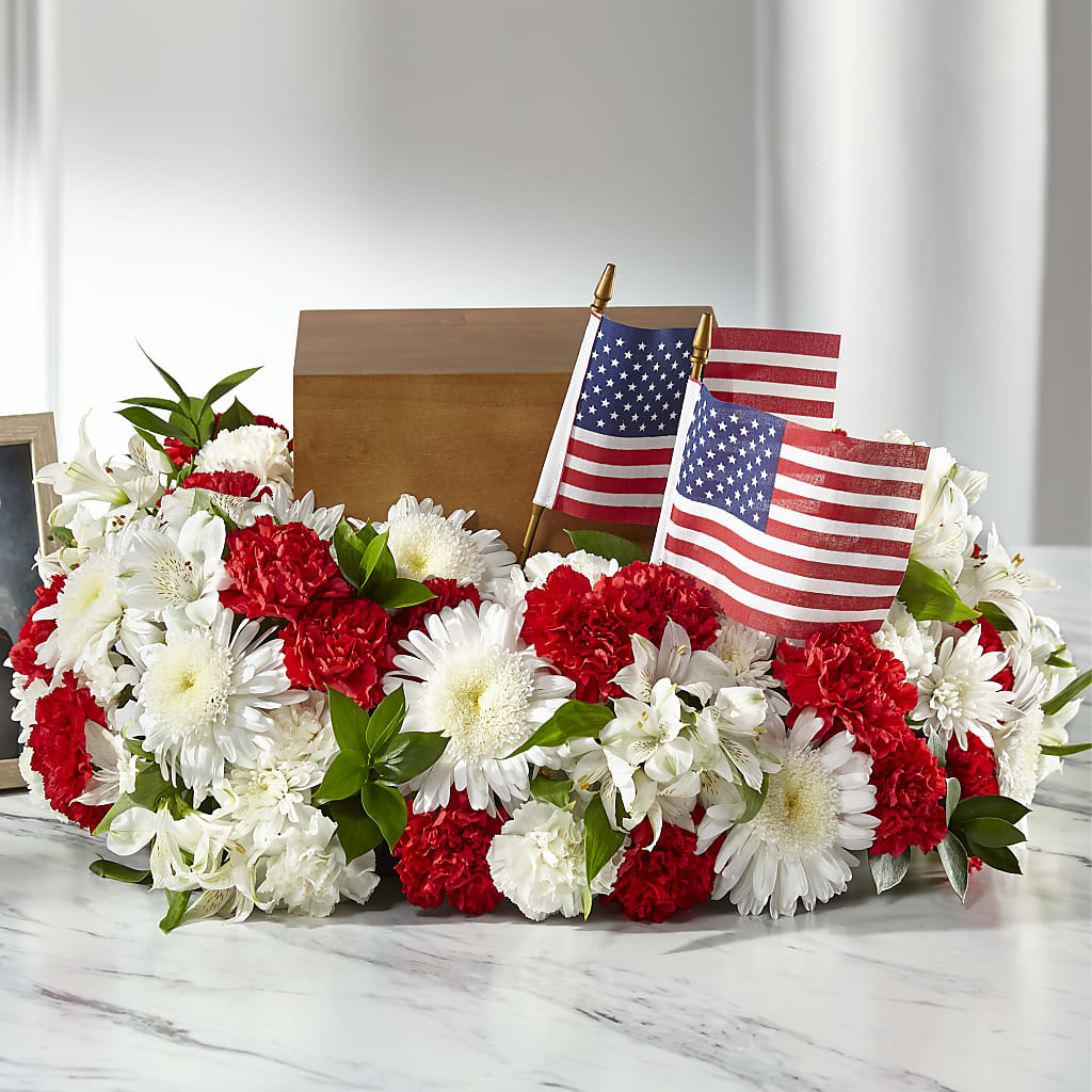 Spirit of Patriotism Cremation Adornment – HEARTS & FLOWERS FLORIST, Pine Bush NY