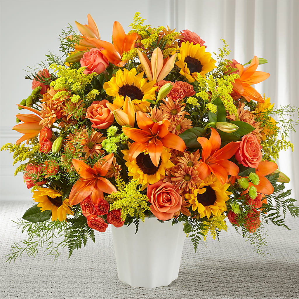 Harvest Thoughts Floor Basket – HEARTS & FLOWERS FLORIST, Pine Bush NY