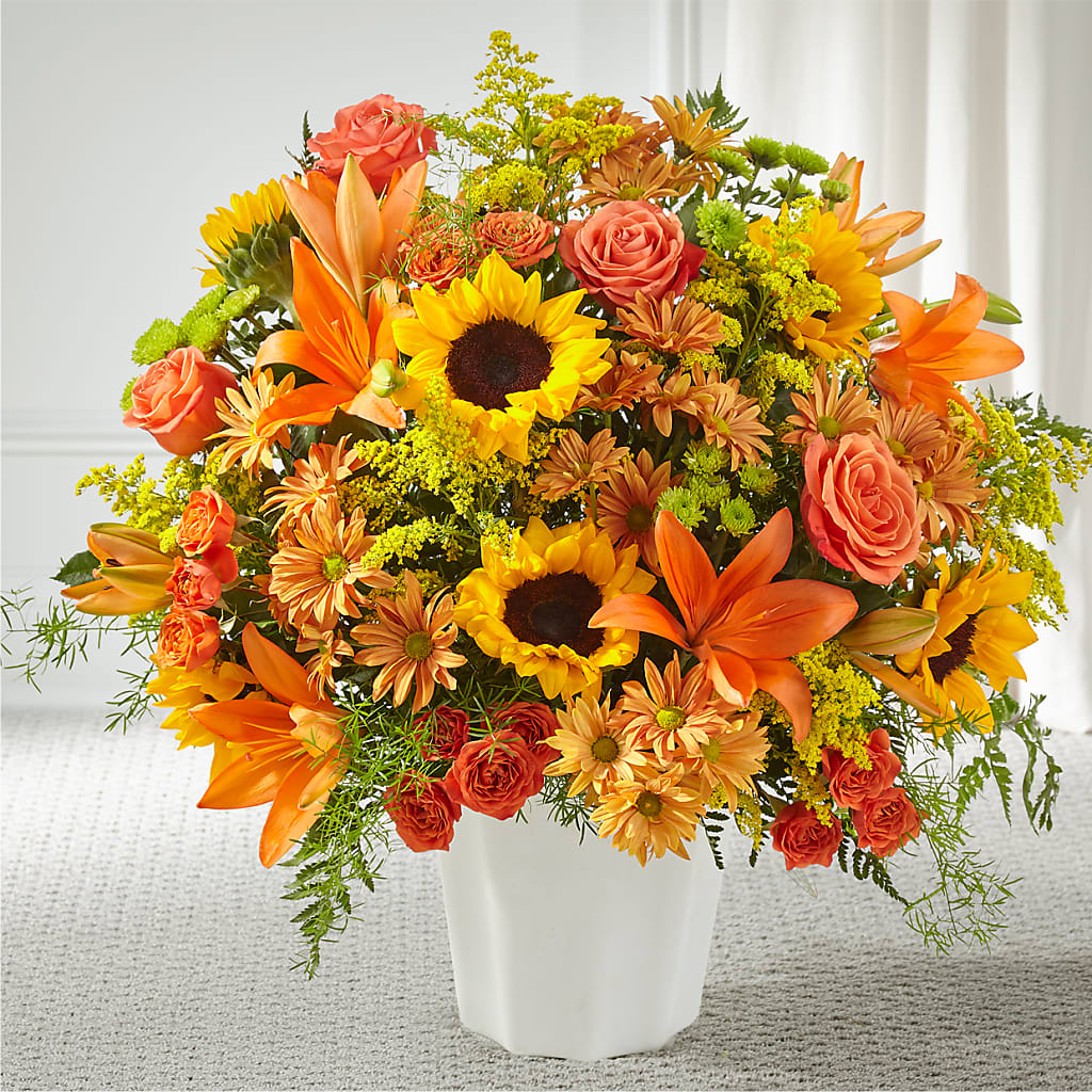 Harvest Thoughts Floor Basket – HEARTS & FLOWERS FLORIST, Pine Bush NY