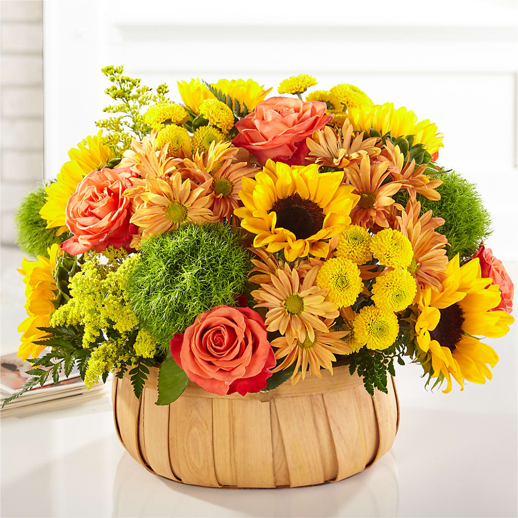 Harvest Sunflower Basket – HEARTS & FLOWERS FLORIST, Pine Bush NY