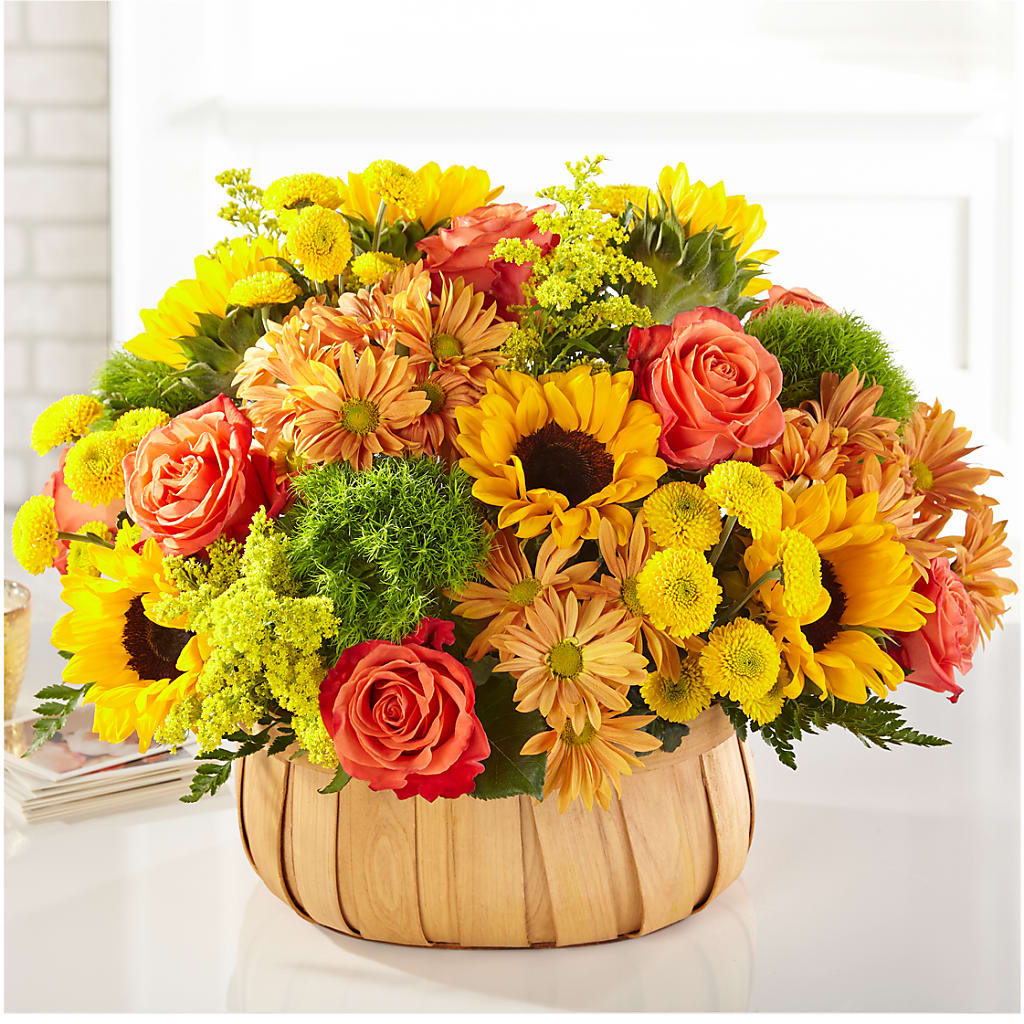 Harvest Sunflower Basket – HEARTS & FLOWERS FLORIST, Pine Bush NY
