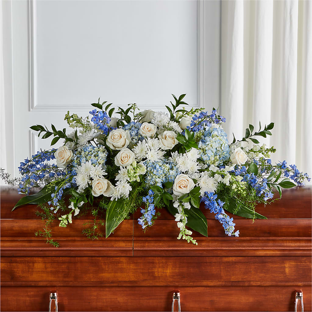 Timeless Essence Casket Spray – HEARTS & FLOWERS FLORIST, Pine Bush NY