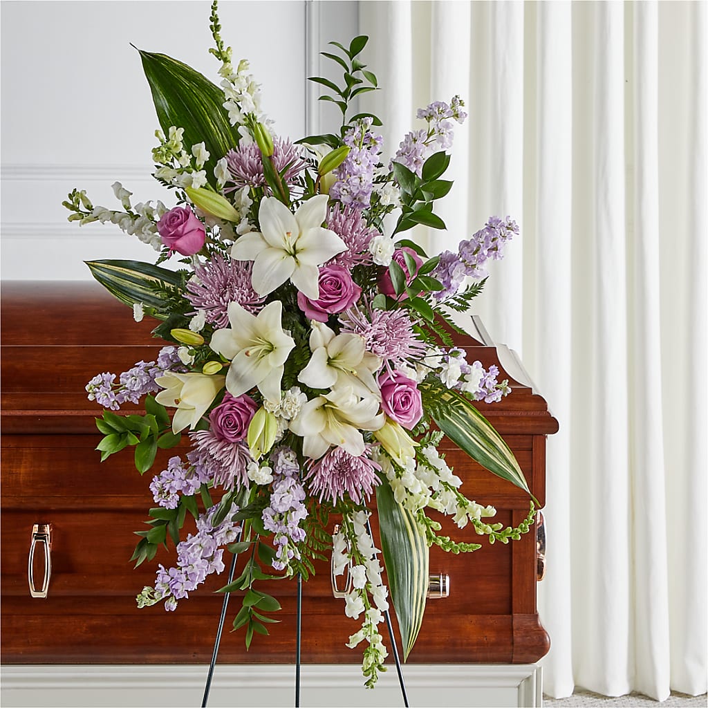 Grateful Hearts Standing Spray – HEARTS & FLOWERS FLORIST, Pine Bush NY