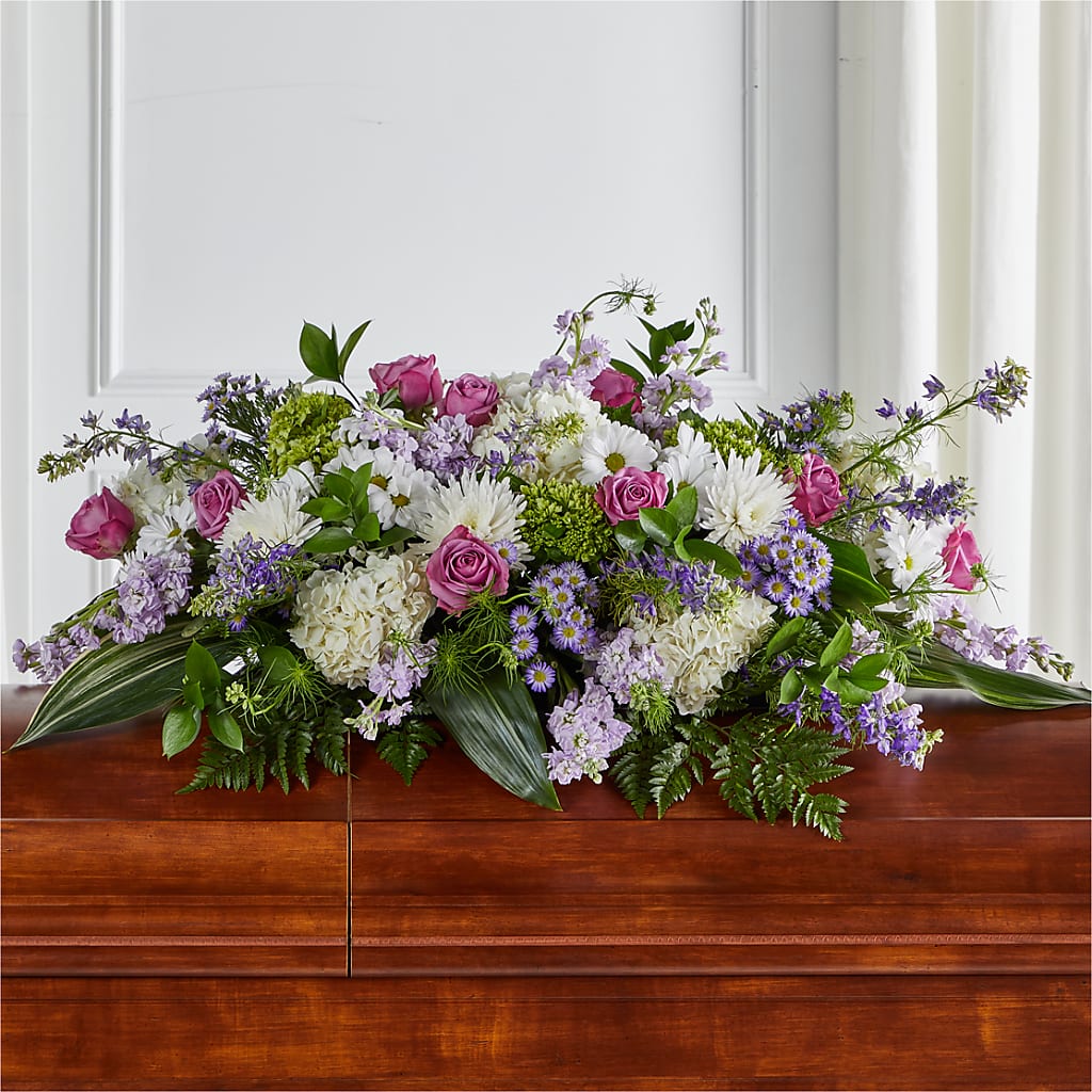 Meadows of Serenity Casket Spray – HEARTS & FLOWERS FLORIST, Pine Bush NY