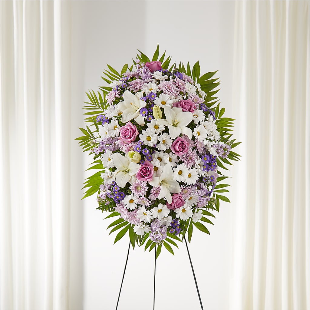 Surrounded by Love Standing Spray – HEARTS & FLOWERS FLORIST, Pine Bush NY