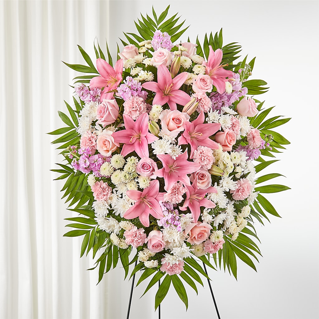 Offering Solace Standing Spray – HEARTS & FLOWERS FLORIST, Pine Bush NY