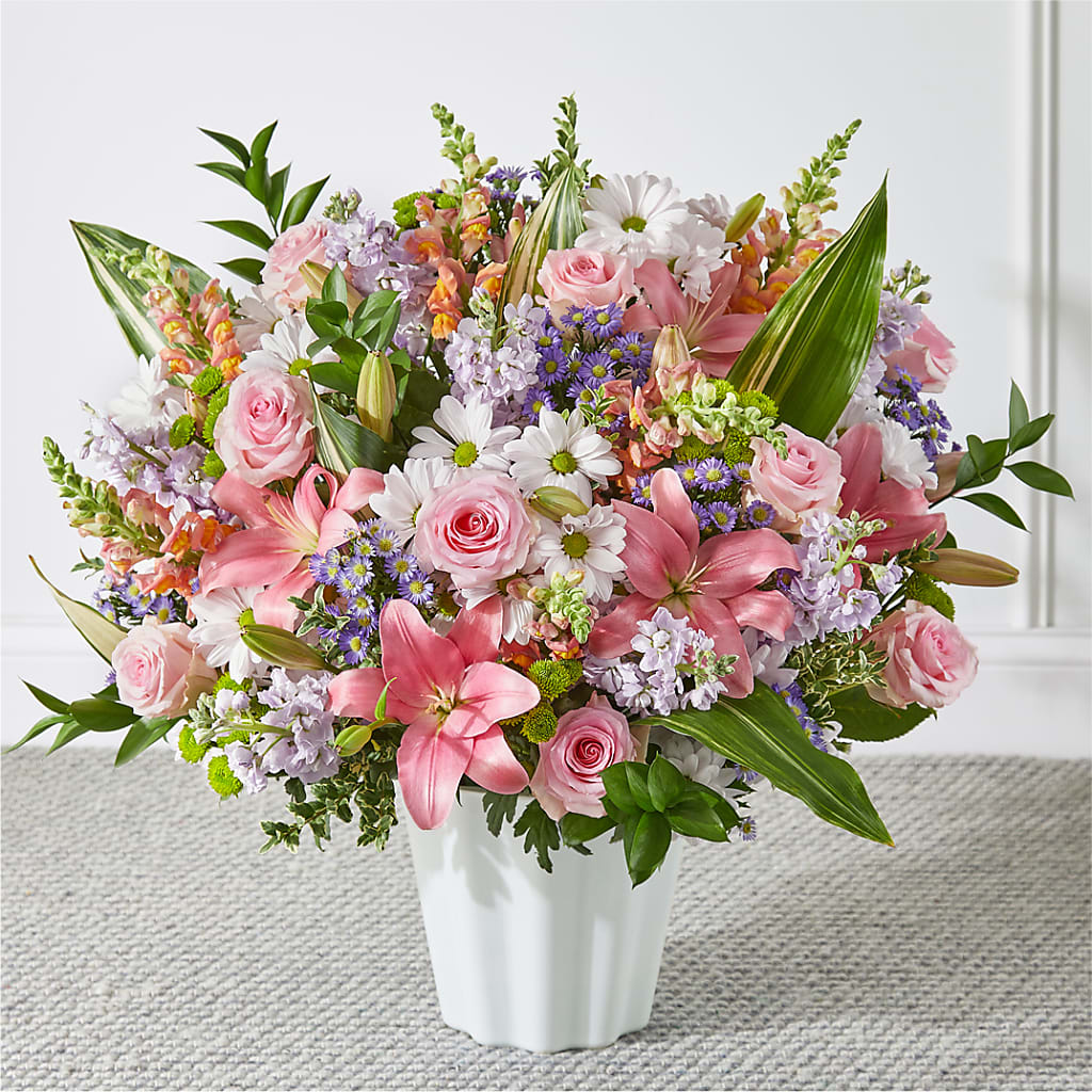 Abundant Compassion Floor Basket – HEARTS & FLOWERS FLORIST, Pine Bush NY