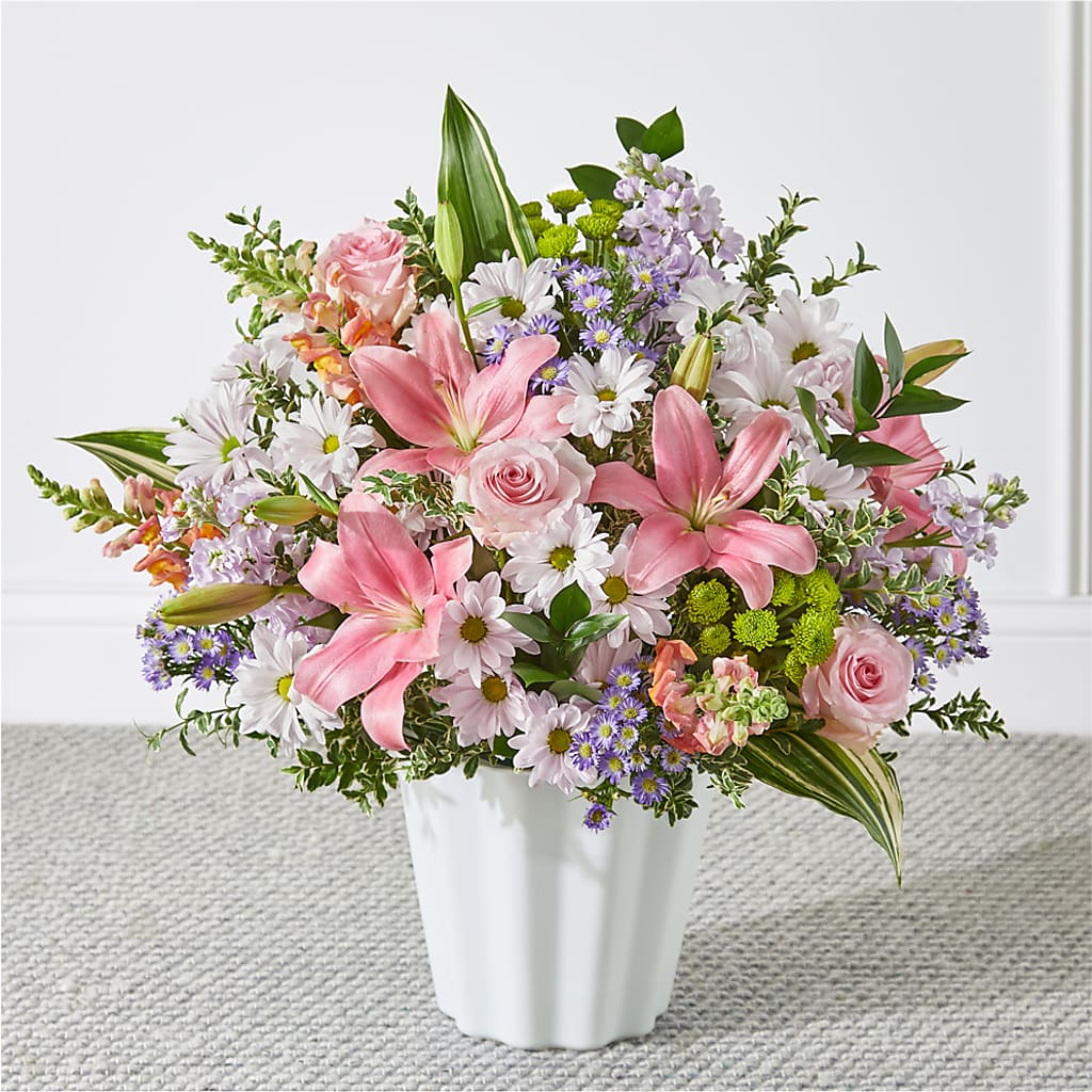 Abundant Compassion Floor Basket – HEARTS & FLOWERS FLORIST, Pine Bush NY