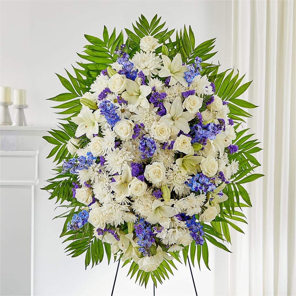 At Rest Standing Spray – HEARTS & FLOWERS FLORIST, Pine Bush NY