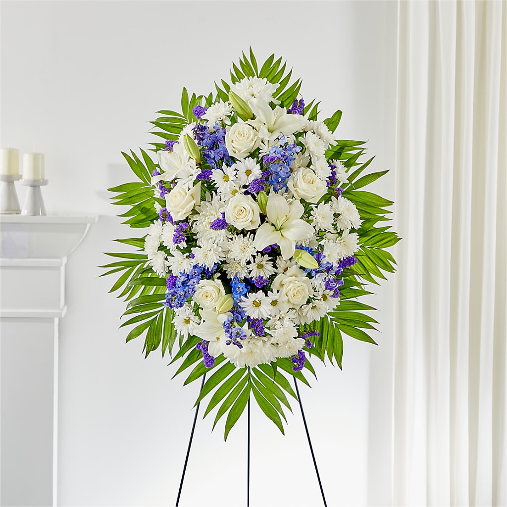 At Rest Standing Spray – HEARTS & FLOWERS FLORIST, Pine Bush NY