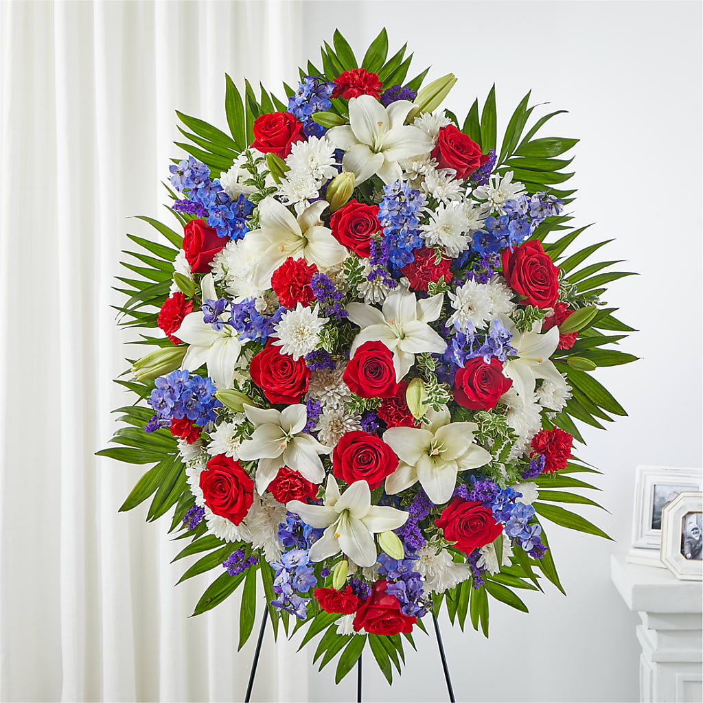 Cherished Service Standing Spray – HEARTS & FLOWERS FLORIST, Pine Bush NY