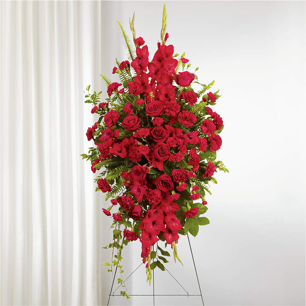 From the Heart Standing Spray – HEARTS & FLOWERS FLORIST, Pine Bush NY