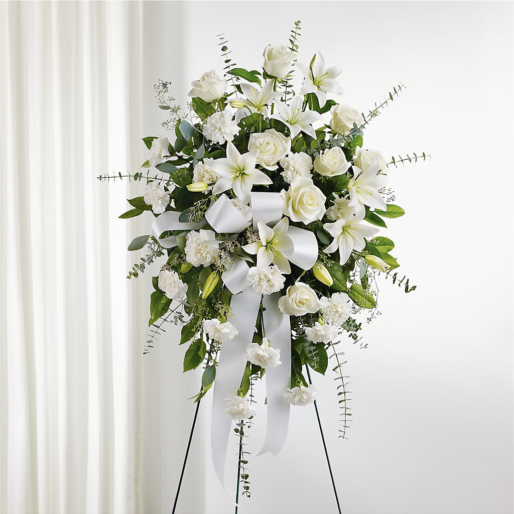 With Care Standing Spray – HEARTS & FLOWERS FLORIST, Pine Bush NY
