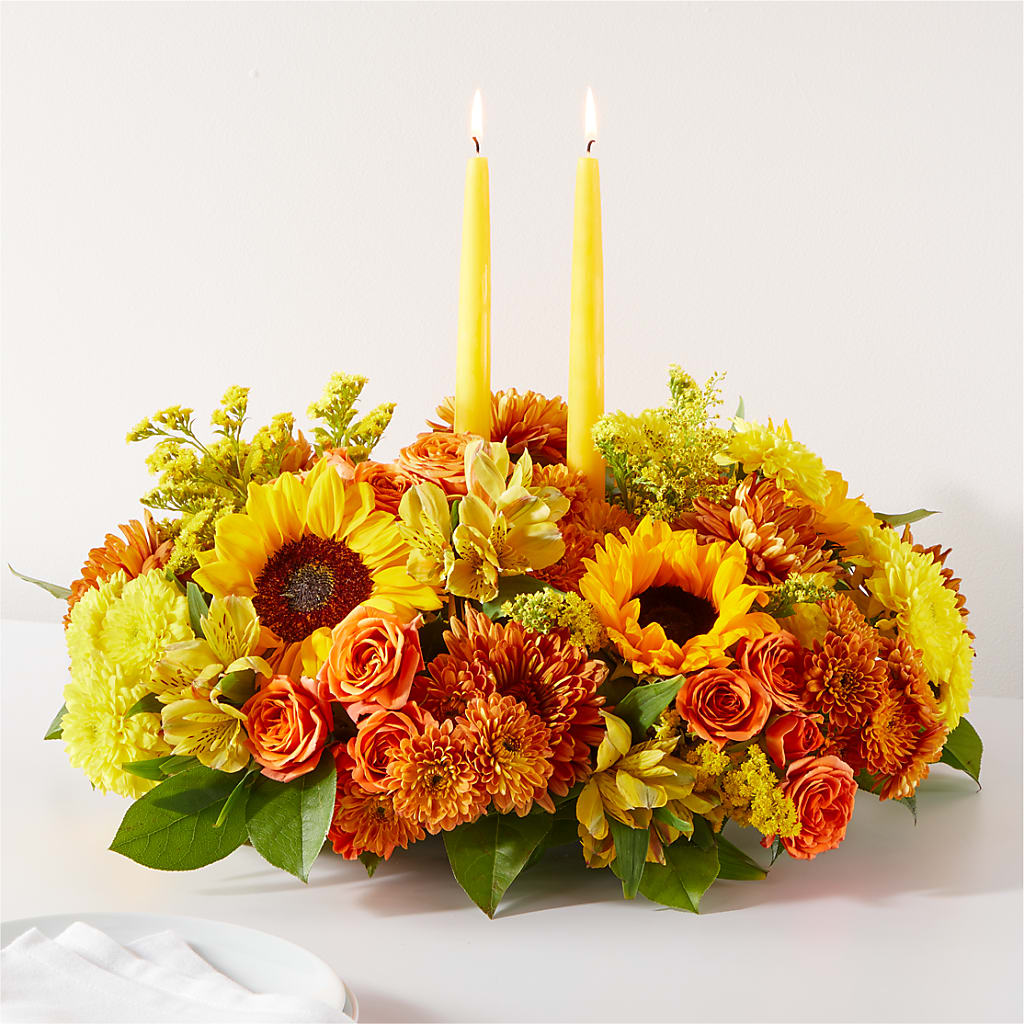 Autumn Harmony Centerpiece – HEARTS & FLOWERS FLORIST, Pine Bush NY