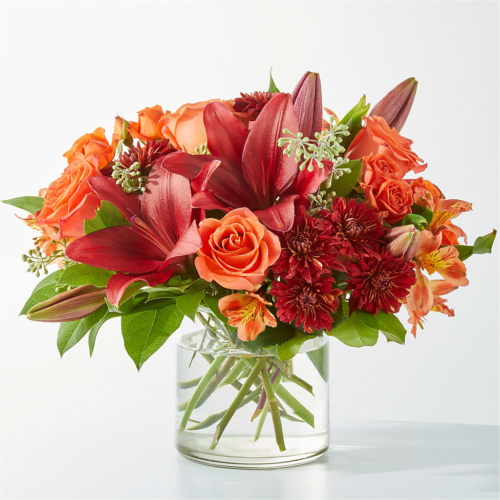 Crimson Leaves Bouquet – HEARTS & FLOWERS FLORIST, Pine Bush NY