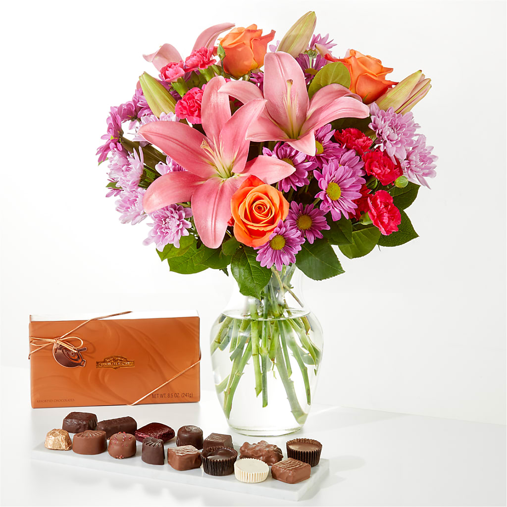 One and Only Bouquet and Chocolate Bundle – HEARTS & FLOWERS FLORIST, Pine Bush NY