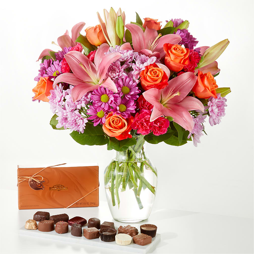 One and Only Bouquet and Chocolate Bundle – HEARTS & FLOWERS FLORIST, Pine Bush NY