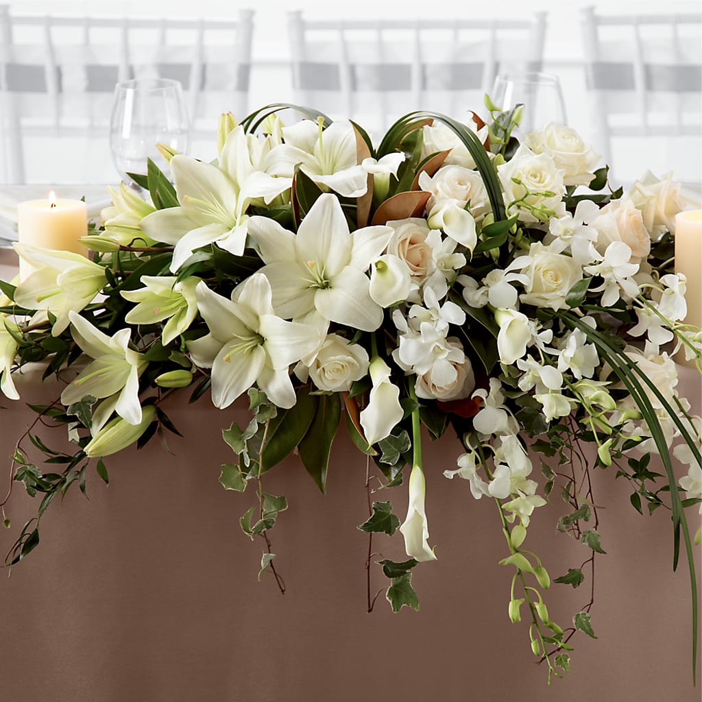 White Linen Arrangement – HEARTS & FLOWERS FLORIST, Pine Bush NY