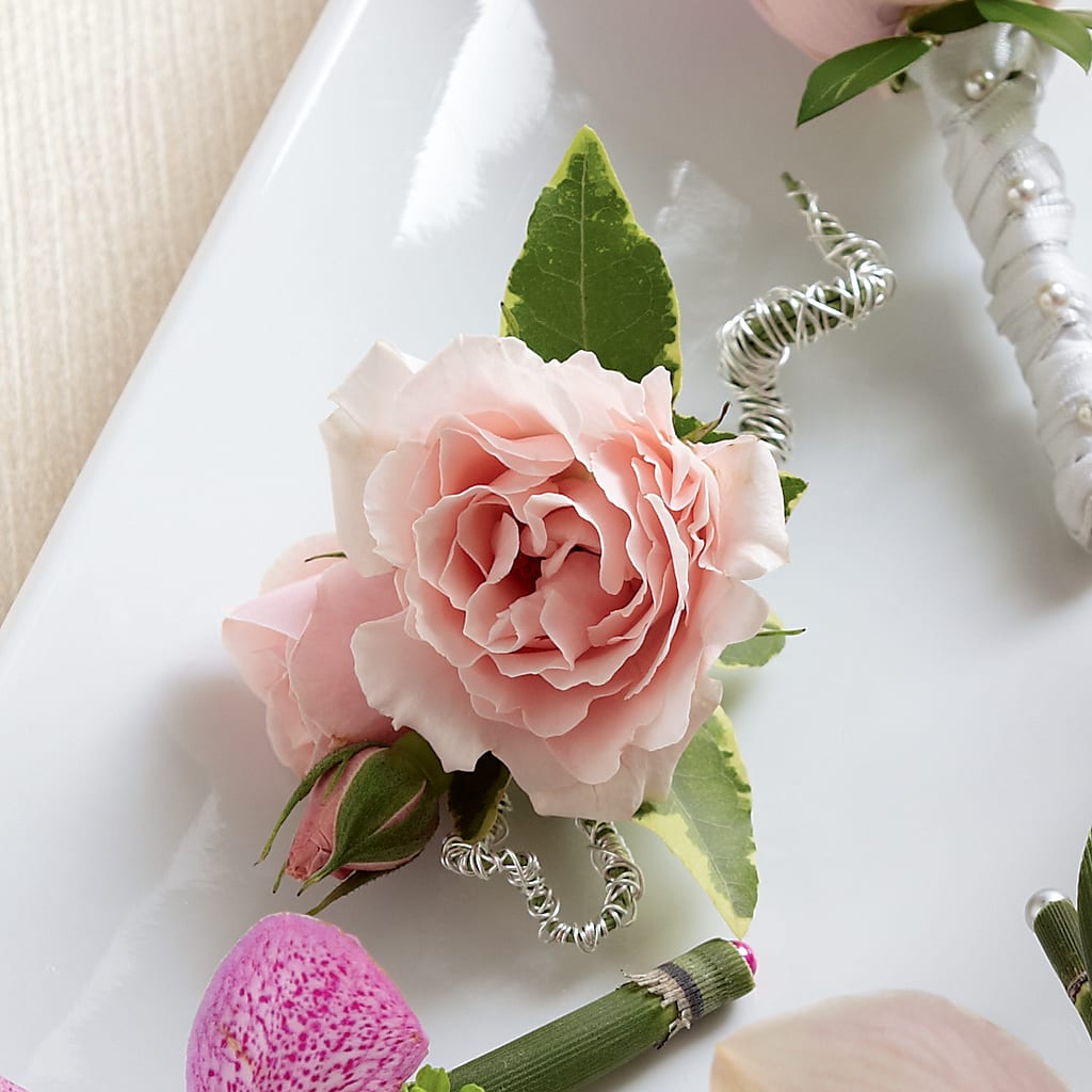 Pink Spray Rose Boutonniere – HEARTS & FLOWERS FLORIST, Pine Bush NY