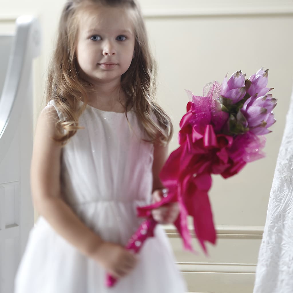 Sparkle Pink Flower Girl Bouquet – HEARTS & FLOWERS FLORIST, Pine Bush NY