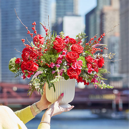 Big Red Bow Bouquet – HEARTS & FLOWERS FLORIST, Pine Bush NY