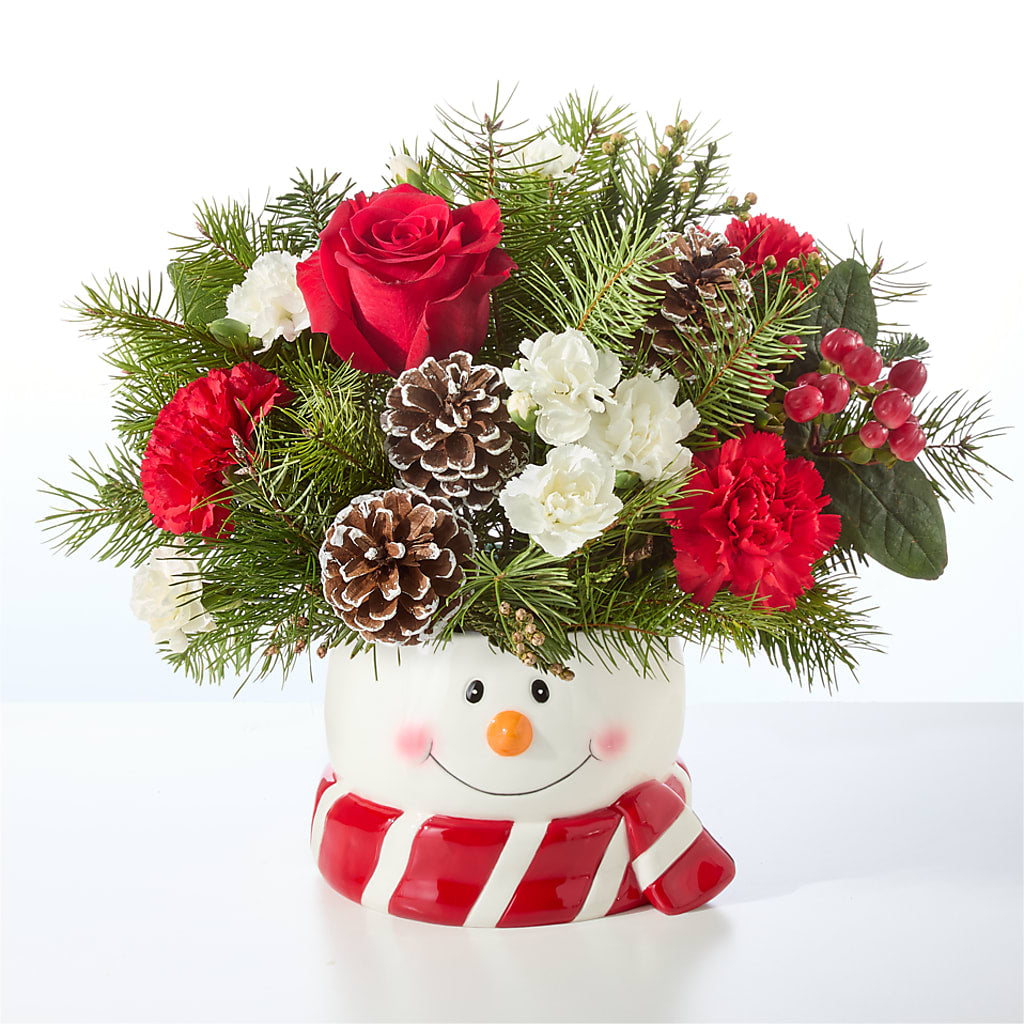Jolly Snowman Bouquet – HEARTS & FLOWERS FLORIST, Pine Bush NY