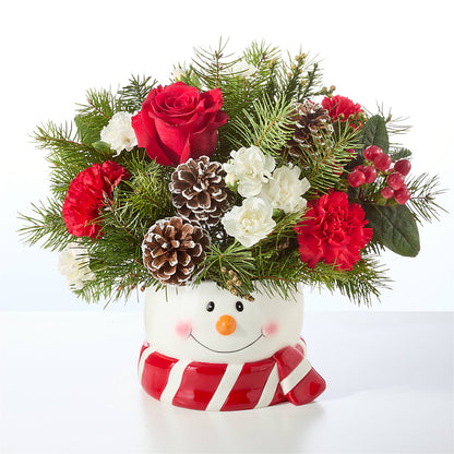 Jolly Snowman Bouquet – HEARTS & FLOWERS FLORIST, Pine Bush NY