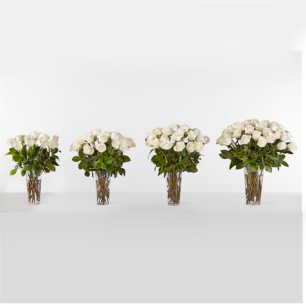 Long Stem White Rose Bouquet – HEARTS & FLOWERS FLORIST, Pine Bush NY