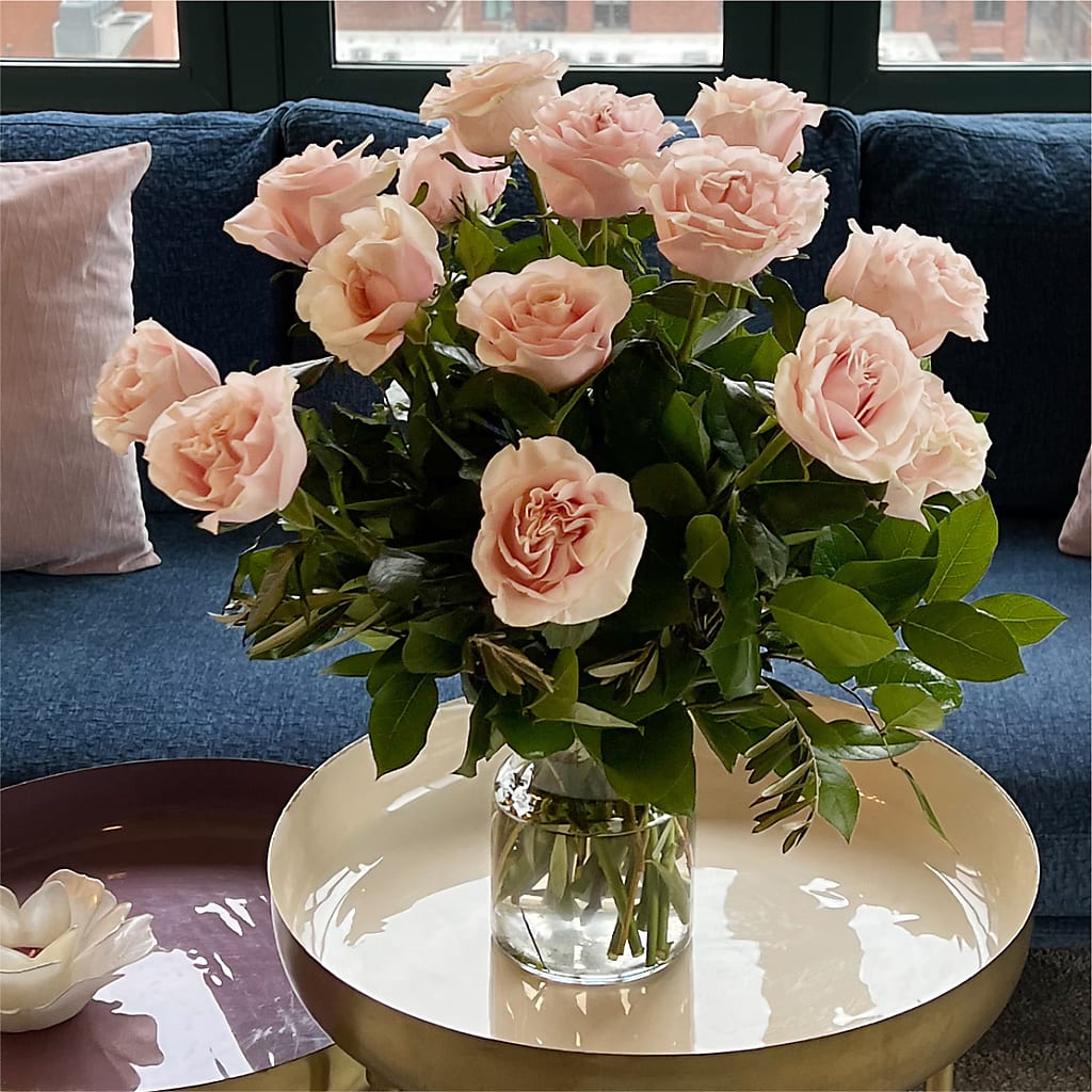 Long Stem Pink Rose Bouquet – HEARTS & FLOWERS FLORIST, Pine Bush NY