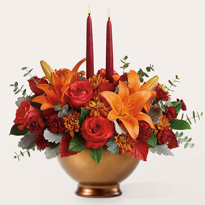 Fruits of Fall Centerpiece – HEARTS & FLOWERS FLORIST, Pine Bush NY