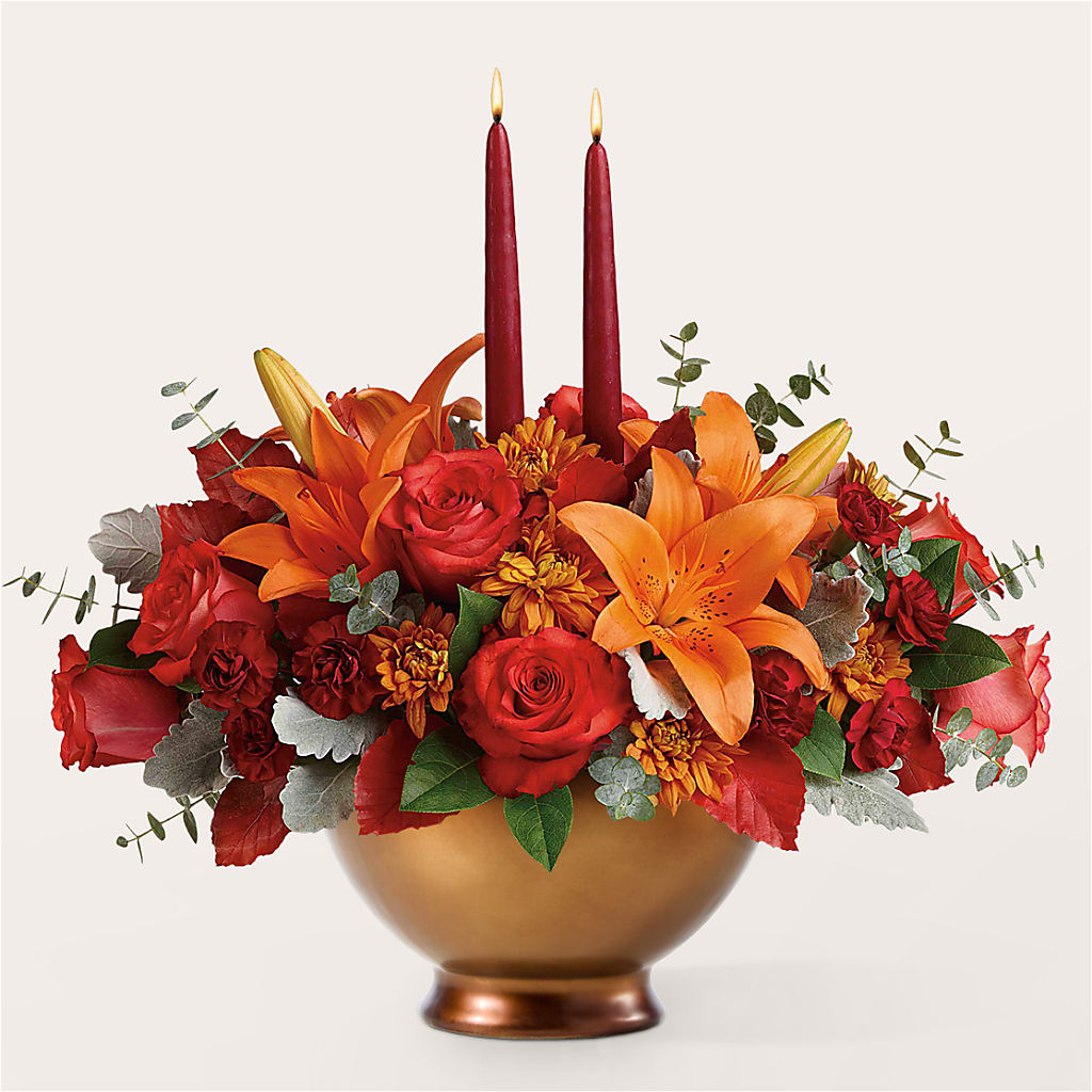 Fruits of Fall Centerpiece – HEARTS & FLOWERS FLORIST, Pine Bush NY